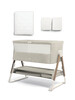 Lua Bedside Crib Bundle Beige with Mattress Protector & Fitted Sheets - Star / White image number 1